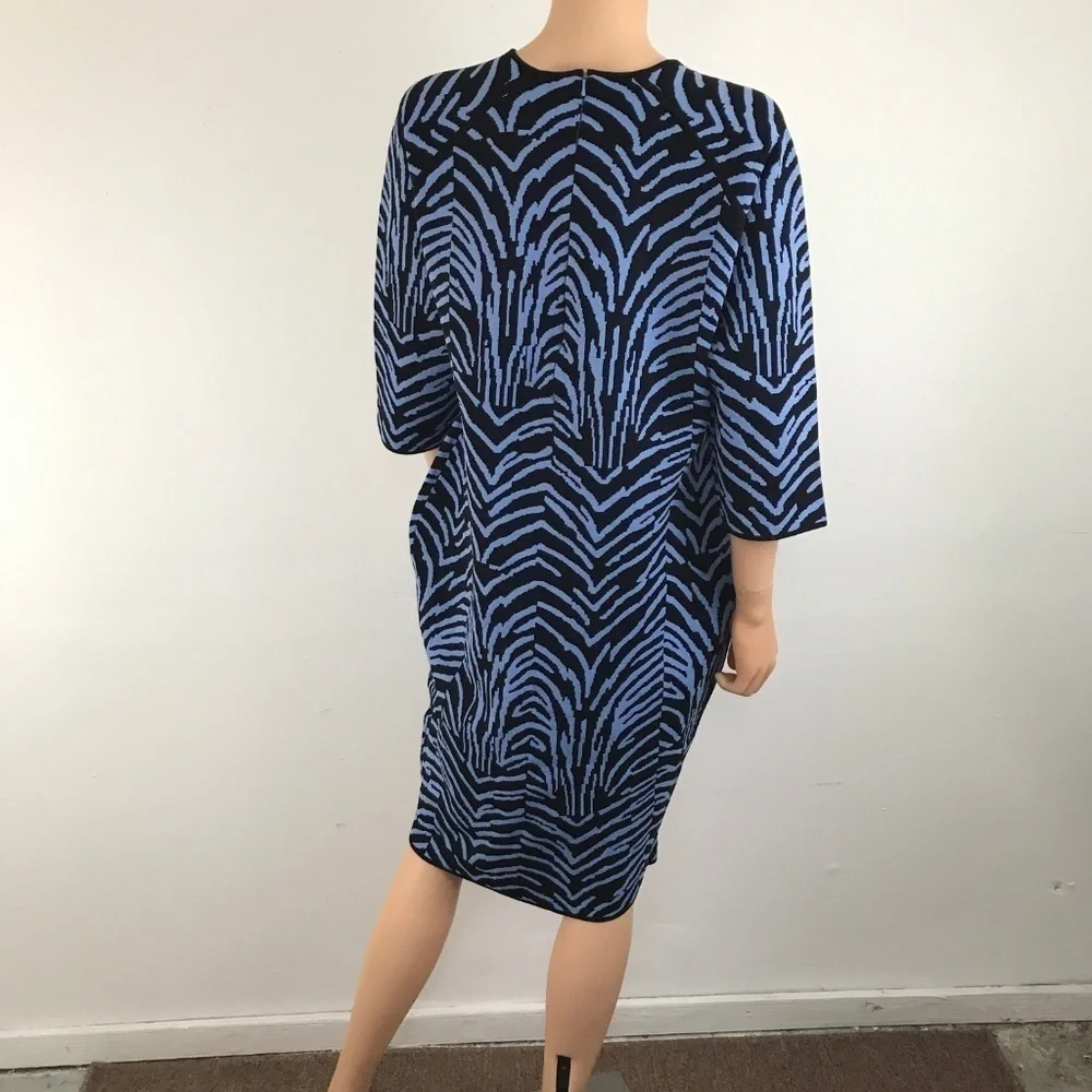 i.b.b.i. Blue Zebra Stripe Body Con Dress … - Picture 4 of 7